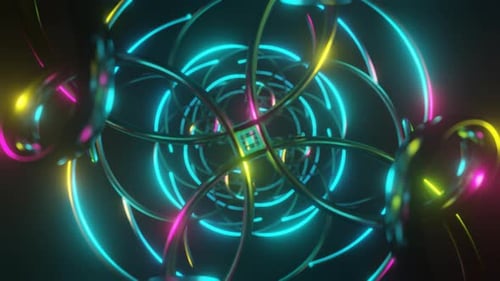 Fond de disco fluo multicolore palpitant VJ Loop