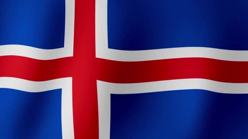 Waving Iceland National Flag Seamless Loop