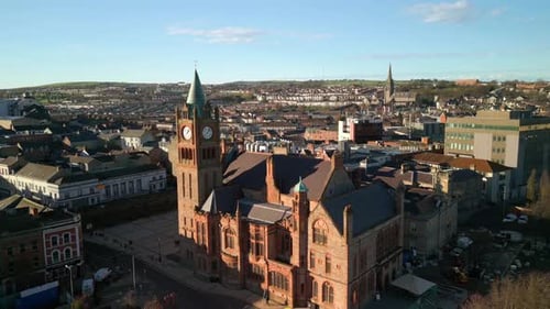 Vue aérienne de Guildhall Derry-Londonderry NI