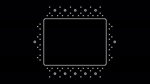 Vow Collection: Title loop element of a square frame with small circles design around the sides on a