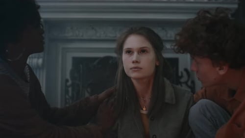 Lady Possessed with Demonic Spirit Opening Eyes and Casting Spell