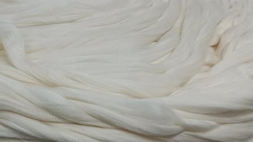 Close Up of Textured White Yarn or String