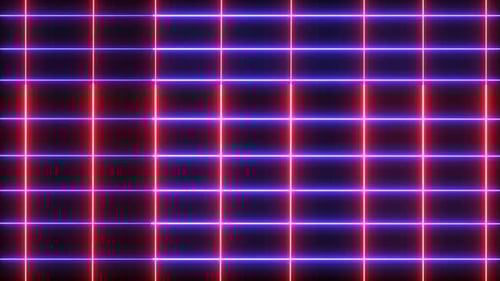 Pulsating Neon Grid Loop Background