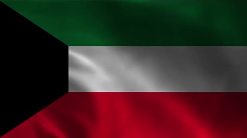 Realistic Waving Kuwait Flag Banner Animation