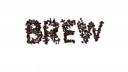 Animated Typeface Out Of Coffee Beans The Text Brew With Alpha Channel