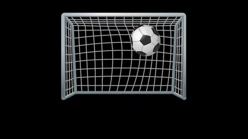 Animated Soccer Ball Scores Goal Cartoon