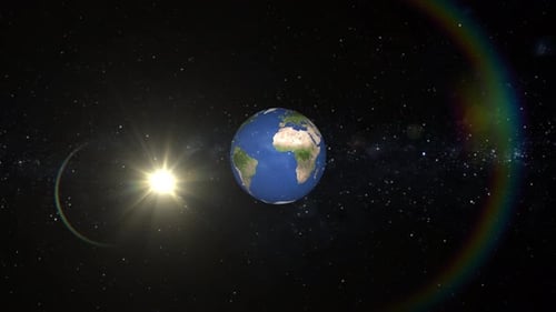 Earth Planet animation in space. 2383