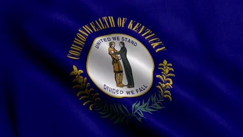 Waving Commonwealth of Kentucky State Flag Loop Animation