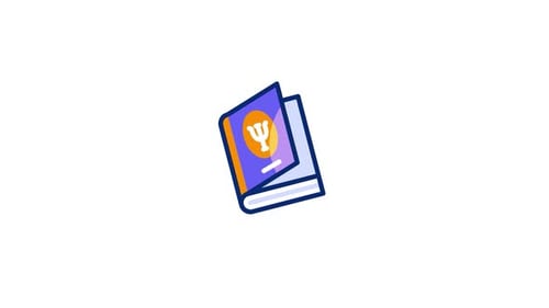 Animated Psychology Book Icon Reveal in Flat Design
