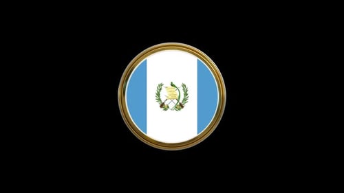 Guatemala Flag 3D Spinning Emblem Animation