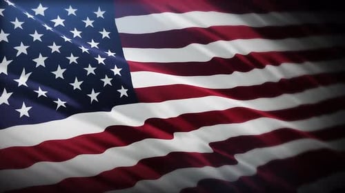 Realistic Waving American Flag Seamless Loop Background