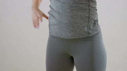 Close Up Stretching Exercise With Focus On Posture And Flexibility