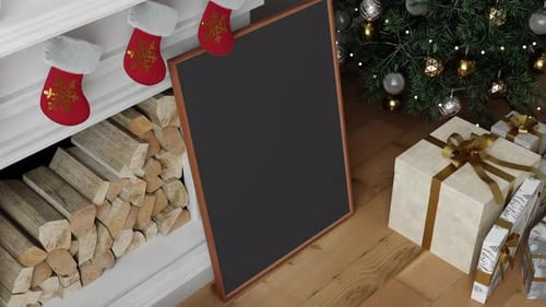 Christmas Holiday Blank Frame Display Mockup