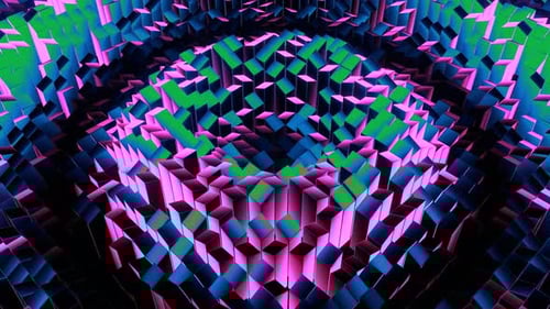 Vibrant Pulsating Geometric Cubes Abstract Background