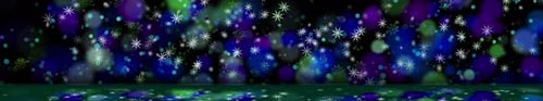 Widescreen Looping Backdrop for a Scene with Snowflakes and Reflection