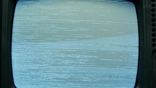 Retro Style TV Set with Green Screen Chroma Key Background Vintage 60s Analog Television with Grain