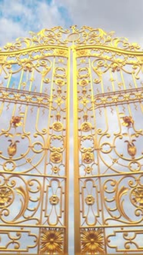 Ornate Golden Gates Opening Reveal Transition