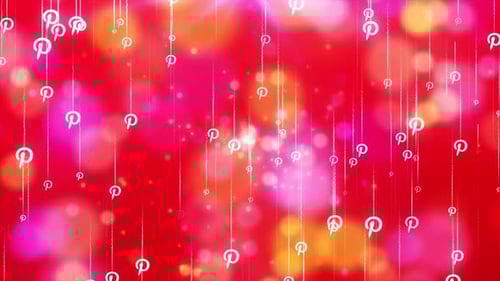 Decorative Falling Symbols Seamless Loop with Red Bokeh