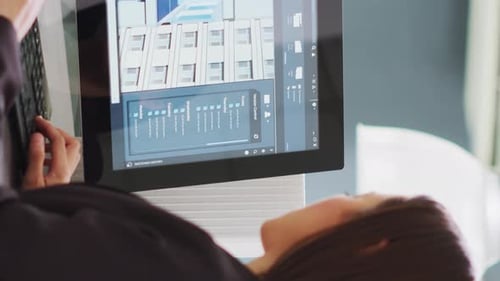 Vertical Video Creative Developer Designing Building Models on 3d Software