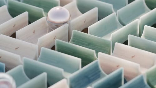 Deslize bolas em pontes rotativas: animação 3D em loop