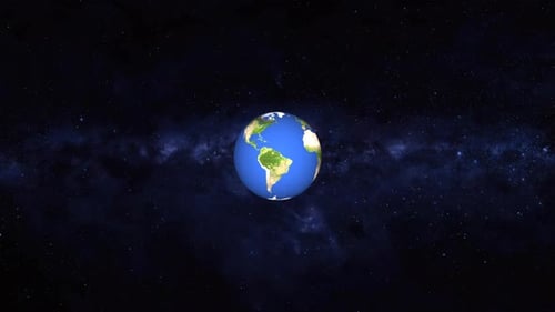 Global Earth Planet Rotation Loop in Dark Starry Space
