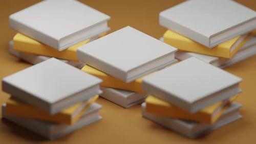 Modern 3D Animated Books Stacks Reveal