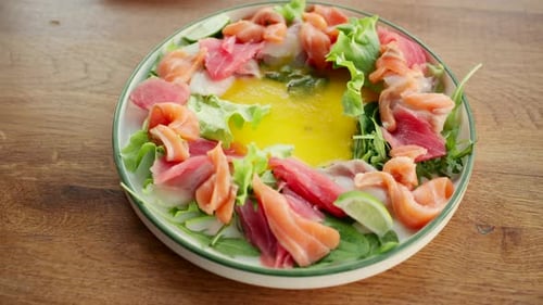 Gourmet Seafood Salad with Tuna, Salmon, and Greens