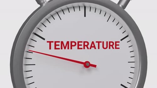 Animated 3D Temperature Gauge with Sweeping Needle