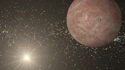 Videoanimation des Planeten Fictional MAKEMAKE, Rotation des Globus. 1909