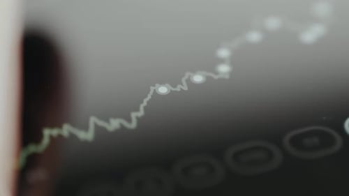 Financial Chart Showing Market Data Increase On Screen