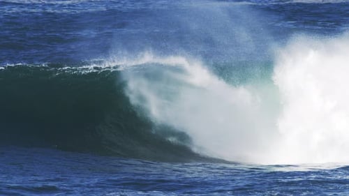 Ocean Wave Curving and Crashing