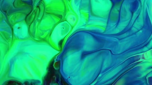 Vibrant Green and Blue Abstract Swirling Colors