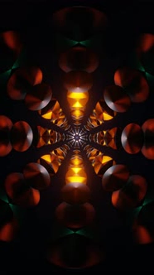 Vídeo vertical de imágenes geométricas con luces de neón vibrantes