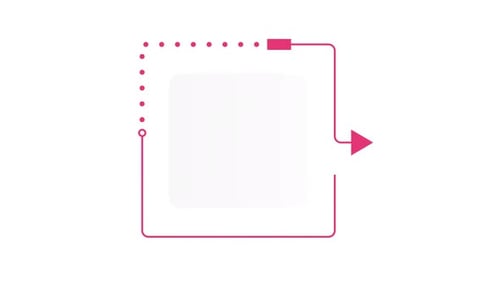 Commerce-Infografik mit rosafarbenem Quadrat, 1-stufige Vorlage,