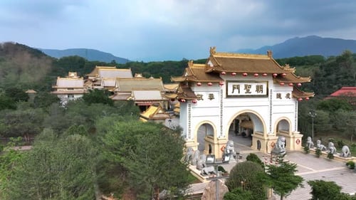 Stunning Entrance Gate To Shenwei Tiantaishan Monastery