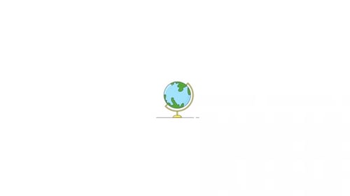 Minimalist Spinning Globe World Map Animation