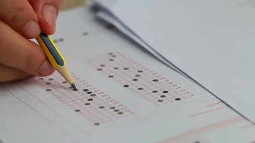 Filling in Circles on Standardized Test with Pencil