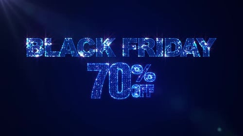 Black Friday Sale Glittering Text Particle Animation