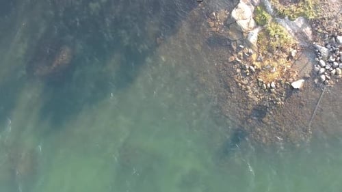 The sea from above filmed with a drone