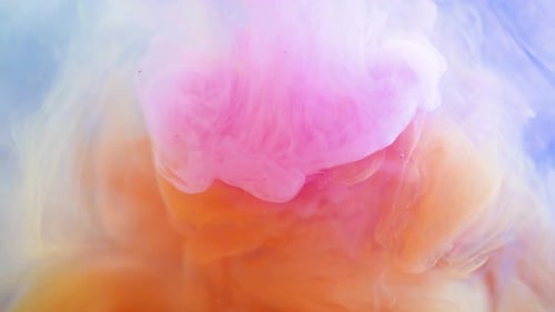 Fumaça colorida, tinta colorida fluindo