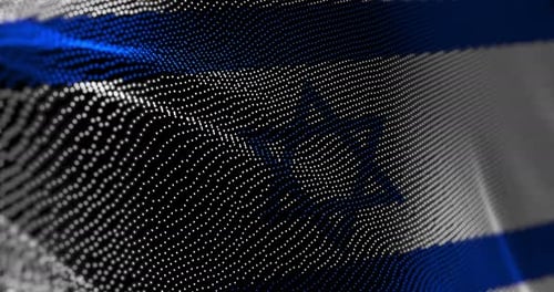 Drapeau israélien agitant un bruit de pépin