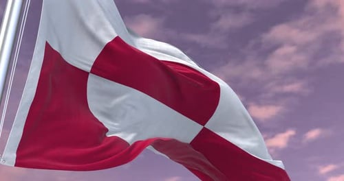 Waving Greenland Flag Seamless Loop