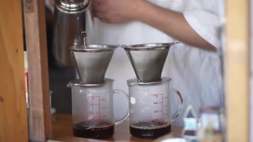 man drinking coffee
