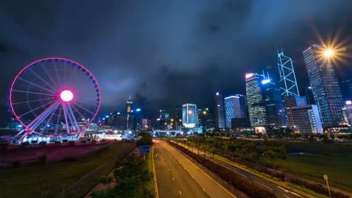 Traffic In City At Night