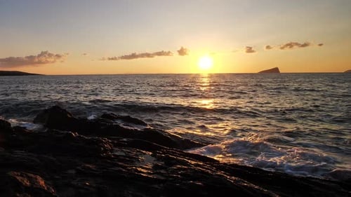 Ocean Waves At Night Light