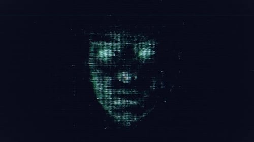 Glitch Digital Face Scan Reveal