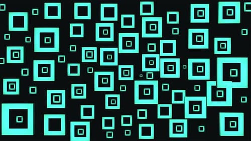 Abstract Glowing Geometric Squares Motion Background
