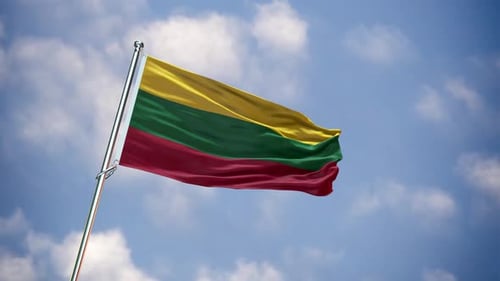 Realistische Flagge Litauen