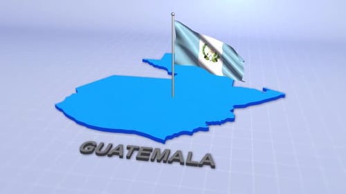 Guatemala Map With Flag