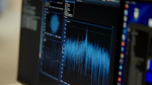 Digital Graph on Computer Screen Showing Data